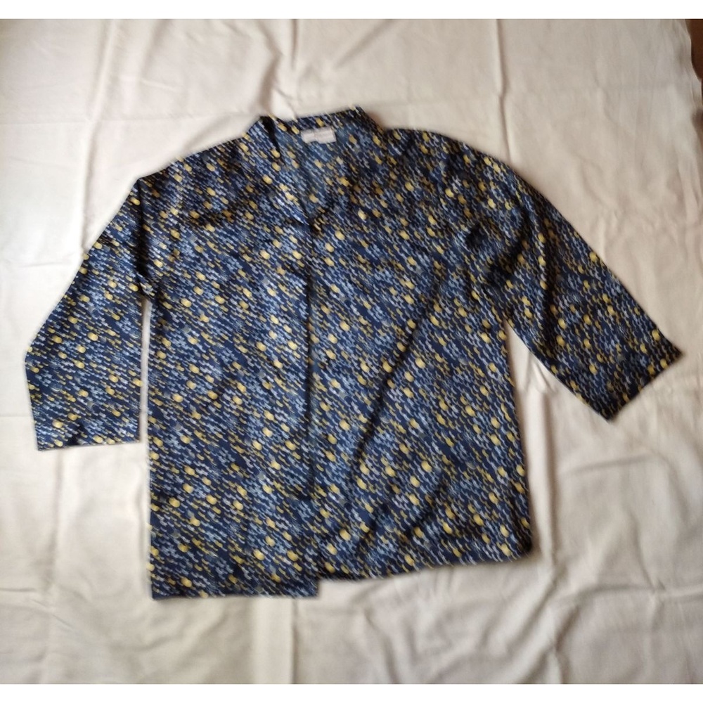 Blouse Women's Blue EUC Abstract Print